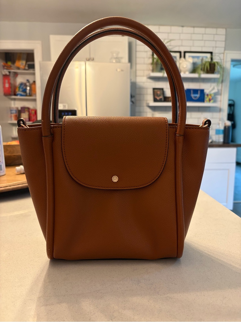 Brown faux leather Lauren Conrad handbag